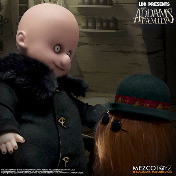 Mezco Living Dead Dolls Presents The Addams Family Uncle Fester and Cousin It Doll Set